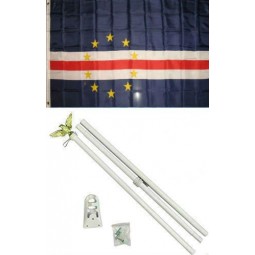 cape verde flag weisse stange Kit Set Premium lebendige Farbe und UV verblassen besten Garten Outdor Dekor resistent Canvas Header und Polyester Material Flagge