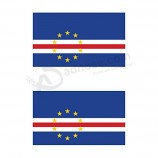 Zweierpack Cape Verdean Flag Aufkleber FA Graphix Aufkleber selbstklebendes Vinyl Cape Verde CPV CV