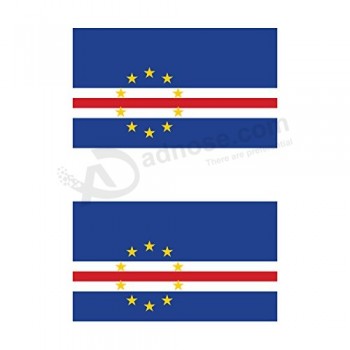 Zweierpack Cape Verdean Flag Aufkleber FA Graphix Aufkleber selbstklebendes Vinyl Cape Verde CPV CV