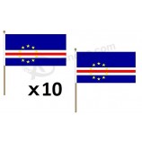 cape verde flag 12'' x 18'' wood stick - cape verdean flags 30 x 45 cm - banner 12x18 in with pole