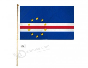 Wholesale Superstore 3x5 3'x5' Cape Verde Polyester Flag with 5' (Foot) Flag Pole Kit with Wall Mount Bracket & Screws