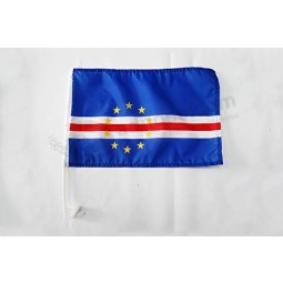 cape verde Autofahne 18 '' x 12 '' - cape verdean Autofahnen 30 x 45cm - Fahne 18x12 Zoll Plastikstock