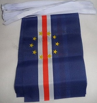 Kaapverdië 6 meter bunting vlag 20 vlaggen 9 '' x 6 '' - Kaapverdische touwvlaggen 15 x 21 cm