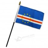 Quality Standard Flags One Dozen Cape Verde Stick Flag, 4 by 6