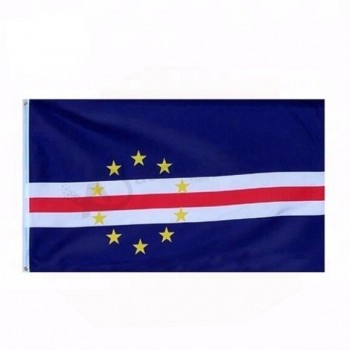 Poliéster mano uso bandera de bandera verde de Cabo Verde
