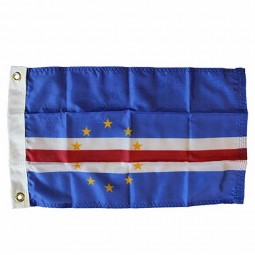 Wholesale custom 3x5ft knit fabric Cape Verde flags for promotion