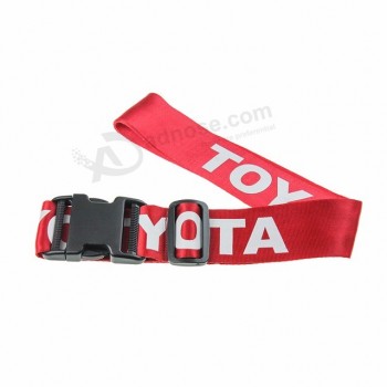 promotional custom elastic luggage strap with plastic buckle