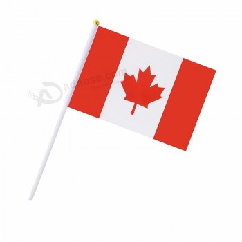 Großhandel Kanada Land nationalen Mini kleine Flagge Hand Flagge Hand wehende Flagge