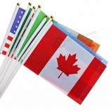 プラスチック製ポール付きカナダ4x6inch手旗