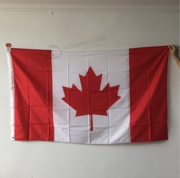 poliéster impreso en seda 3x5 Ft canadá bandera nacional del país