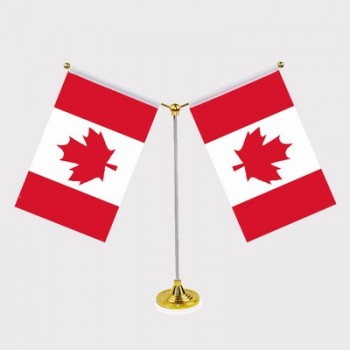 30cm steel stand both side canada table flag
