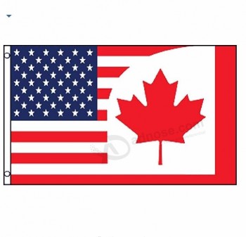 3 'x 5' США - Канада Красный флаг дружбы листьев