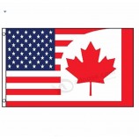3' x 5' USA - Canada Red Leaf Friendship Flag
