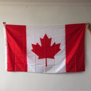 изготовленный на заказ полиэстер 90 * 150cm национальный флаг страны канада
