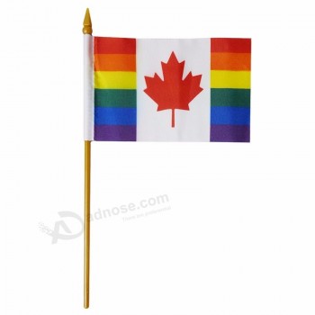 bandera barata del palillo de la mano del orgullo de Canadá