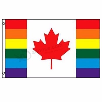 CANADA RAINBOW STRIPES PRIDE 3 X 5 FLAG
