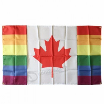 Gran impresión digital Canadá Bandera del arco iris gay