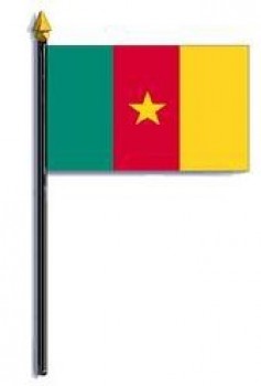 Wholesale custom high quality Cameroon Flag Rayon On Staff 4 in. x 6 in.