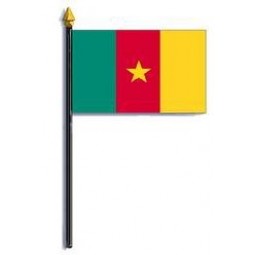 venta al por mayor de alta calidad personalizada bandera de camerún rayón En el personal de 4 pulgadas x 6 pulgadas.