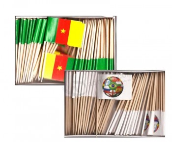 wholesale custom mini cameroon and soccer ball toothpick flags