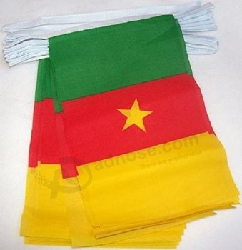 カメルーン6メートルの旗布旗20フラグ9 '' x 6 ''-カメルーン文字列フラグ15 x 21 cm