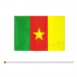 Kind Girl Hand Held Cameroon Flag Cameroonians Flag Stick Flag Small Mini Flag 50 Pack Round Top National Country Flags
