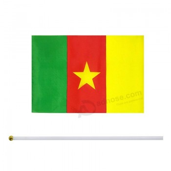 kind girl hand held cameroon flag cameroonians flag stick flag small mini flag 50 pack round Top national country flags