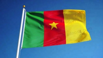 bandiera nazionale camerun appesa all'ingrosso in seta poliestere 3 * 5FT
