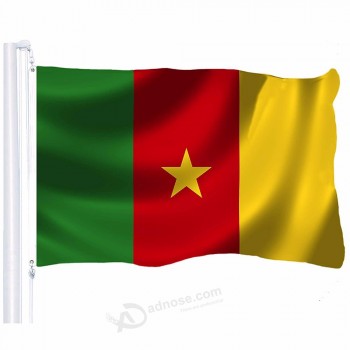 Bandera nacional al por mayor caliente de Camerún 3 * 5 FT 150 * 90 cm bandera-color vivo y resistente a la decoloración UV-rojo amarillo verde bandera