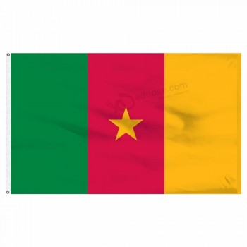 Het hete verkopen 3x5ft grote digitale afdrukken nationale vlaggen polyester vlag van Kameroen