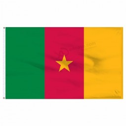 Venta caliente 3x5ft gran impresión digital banderas nacionales poliéster Camerún bandera