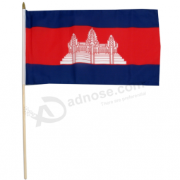 Камбоджа национальный флаг руки Камбоджа флаг страны палкой