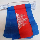 bandera decorativa del empavesado de la cuerda del país de Camboya del poliéster