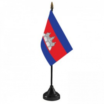 Polyester mini office Cambodia table top flags