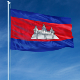 Polyester-Druck 3 * 5ft Kambodscha Landesflagge Hersteller