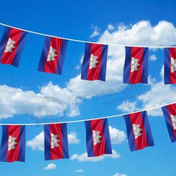 football fans cambodia country bunting string flag