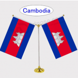Cambodja tafelvlag / Cambodja bureauvlag met voet