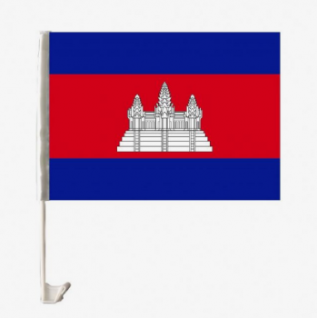 polyester 30x45cm afdrukken Cambodja vlag voor autoraam