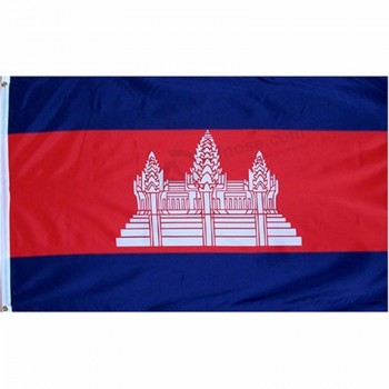 3x5ft 폴리 에스테르 소재 캄보디아 국가 캄보디아 깃발