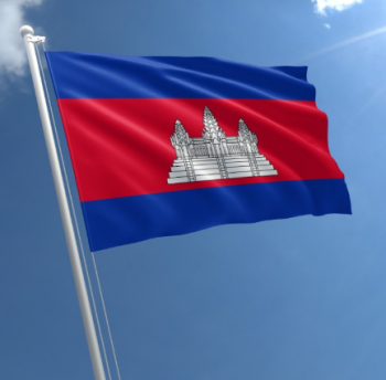 고품질 캄보디아 국기 국기 폴리 에스터 3x5ft