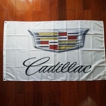 Bandeira de corrida de carro para bandeira de corrida cadillac 3x5 FT branco