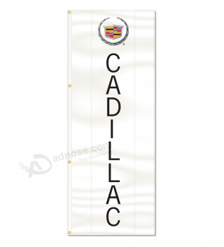 Bandera vertical con logo Cadillac de 3x8 pies de alta calidad