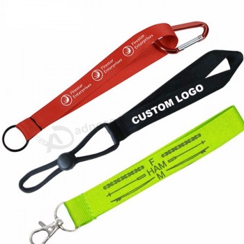 Custom Personalised Logo Woven Nylon Short Key Chain Lanyard lanyard id holder