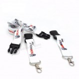 groothandel aangepast logo officiële sublimatie lanyard sleutelhanger sleutelhanger afgescheiden lanyard