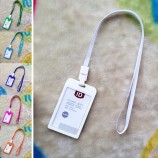 IDカードホルダービジネスバッジホルダーキャンディー色名タグ展示カード付きストラップ学校事務用品