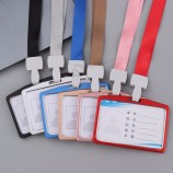 Hot!colorful hard plastic business work ID Bus card badge case holder cover neck lanyard credit card holder