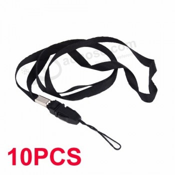 sosw-10x黑色标签挂绳颈带，用于ID通行证徽章相机MP3固定器