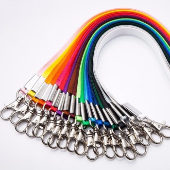 1Pcs Thicken Pure color Lanyards for keys ID Card Gym Mobile Phone Straps USB badge holder DIY Hang Rope Lariat Lanyard JZ44