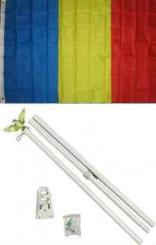 Chad Flag White Pole Kit Set Color and UV Fade BEST Garden Outdoor Decor Resistant Canvas Header and polyester material FLAG
