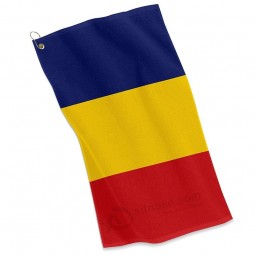 Großhandel benutzerdefinierte hochwertige Golf / Sport Handtuch - Flagge von Tschad - chadian